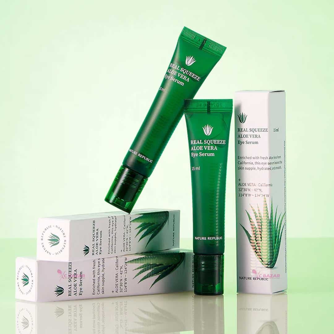 REAL SQUEEZE ALOE VERA EYE SERUM(15ml) 27/07/

BRAND :- Nature Republic