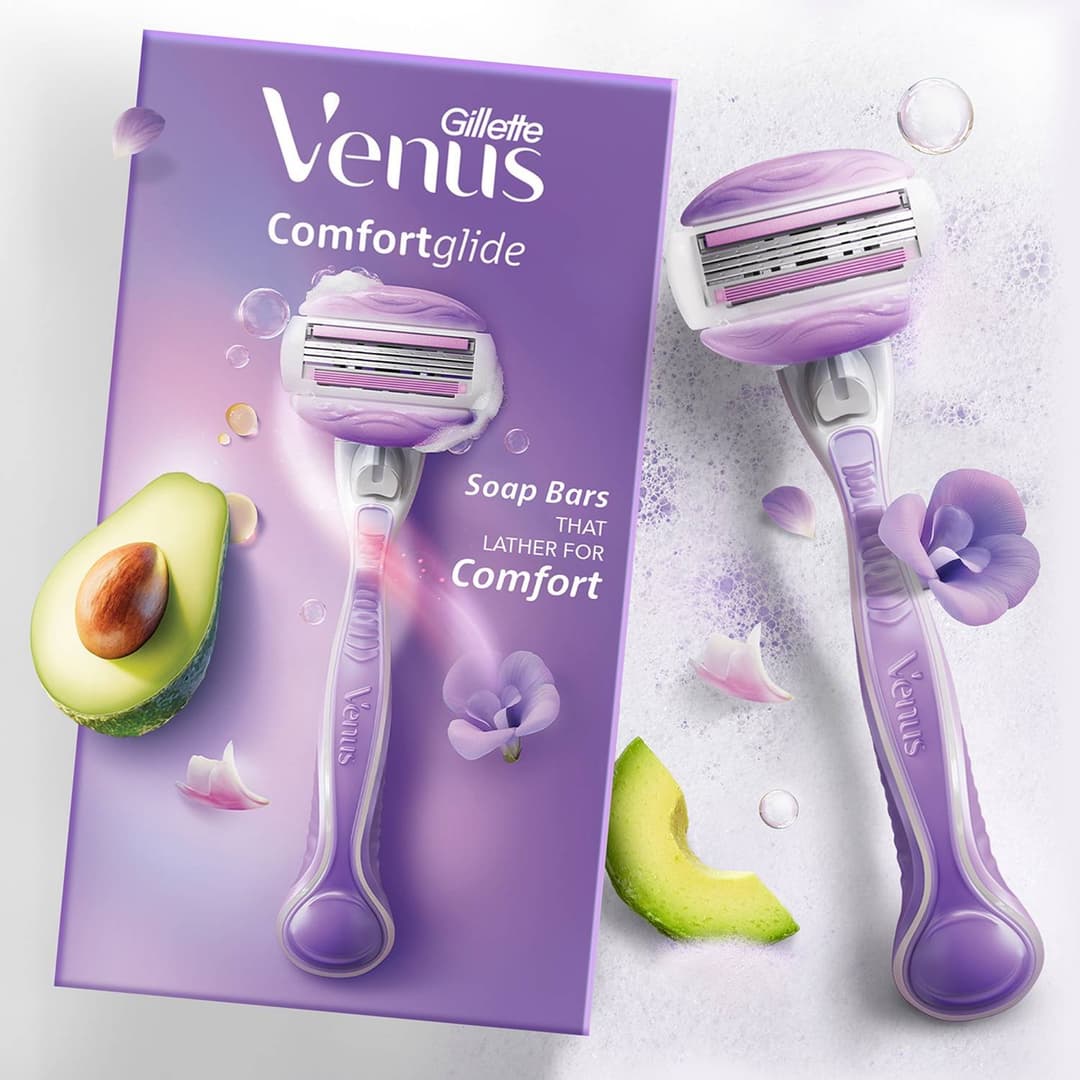 Gillette Venus Comfortglide Hair Removal Razor for Women with Avocado Oils &Freesia Scent, Women